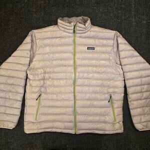 Patagonia Grey and Green Down Special Edition Puffer. Mens 2XL
